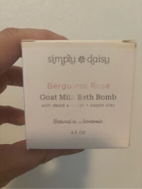 Natural Handmade Bergamot Rose Goat Milk Bath Bomb - Boxed NEW ITEM Final Sale